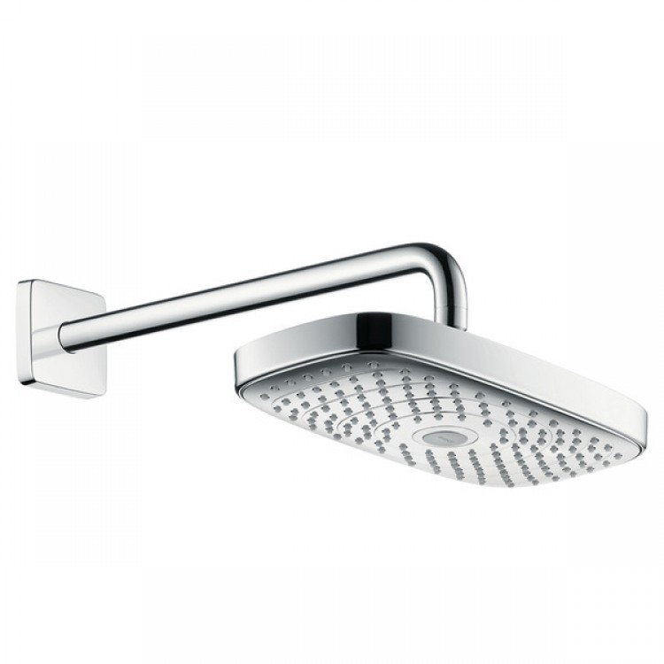 Потолочная душевая лейка Hansgrohe Raindance Select E300 2JET с держателем